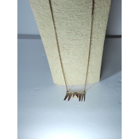 Banana Republic Necklace Gold Tone Spike Long Cable Etruscan Revival Spike - Picture 4 of 8